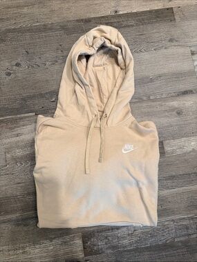 Nike Cream Pullover Hoodie with Hood and Drawstrings